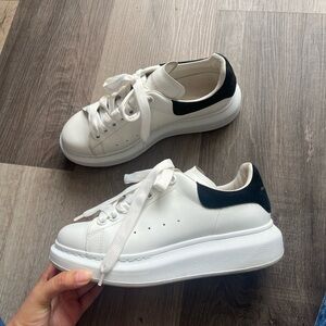 Alexander McQueen White Sneakers with Black Suede Heel (Size 36 1/2)